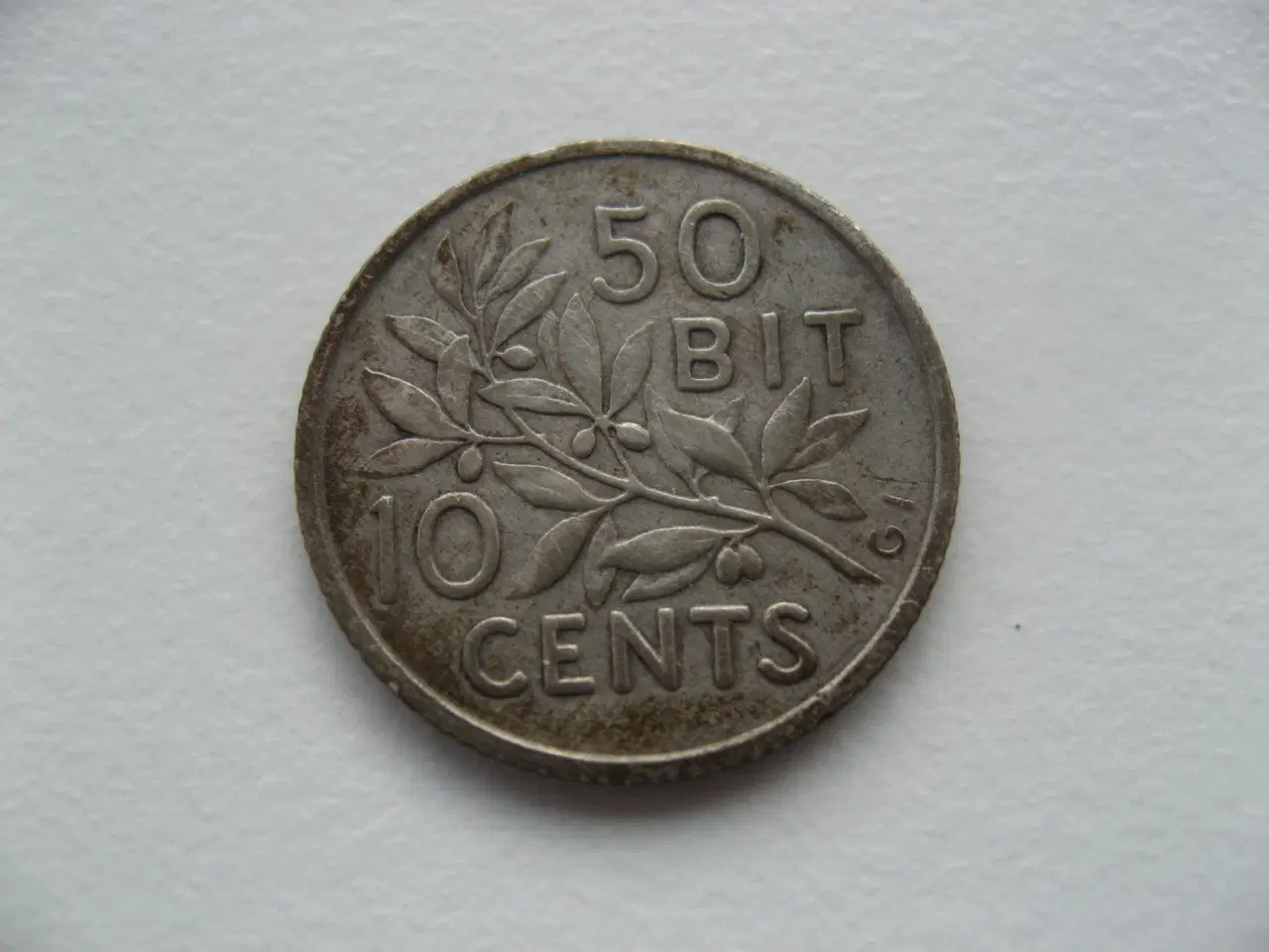 Billede 1 - DVI Flot 10 Cents/50 Bit 1905, Sølv