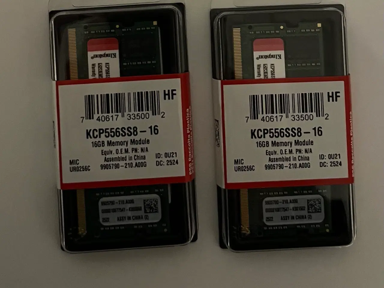 Billede 1 - 2 x Kingston ram 16gb ddr5