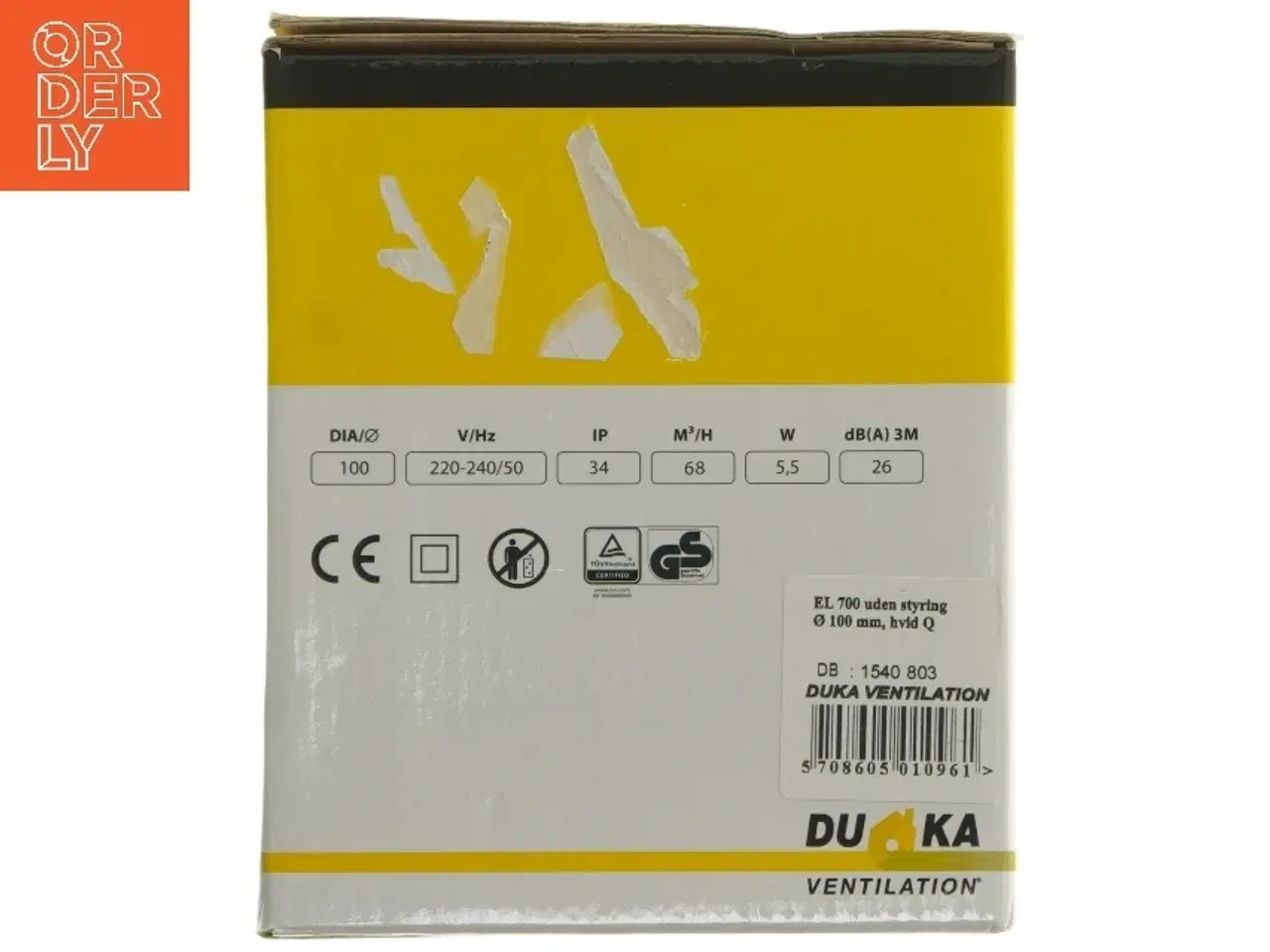 Billede 5 - Duka EL 700 badeværelsesventilator (str. 13x14 cm)