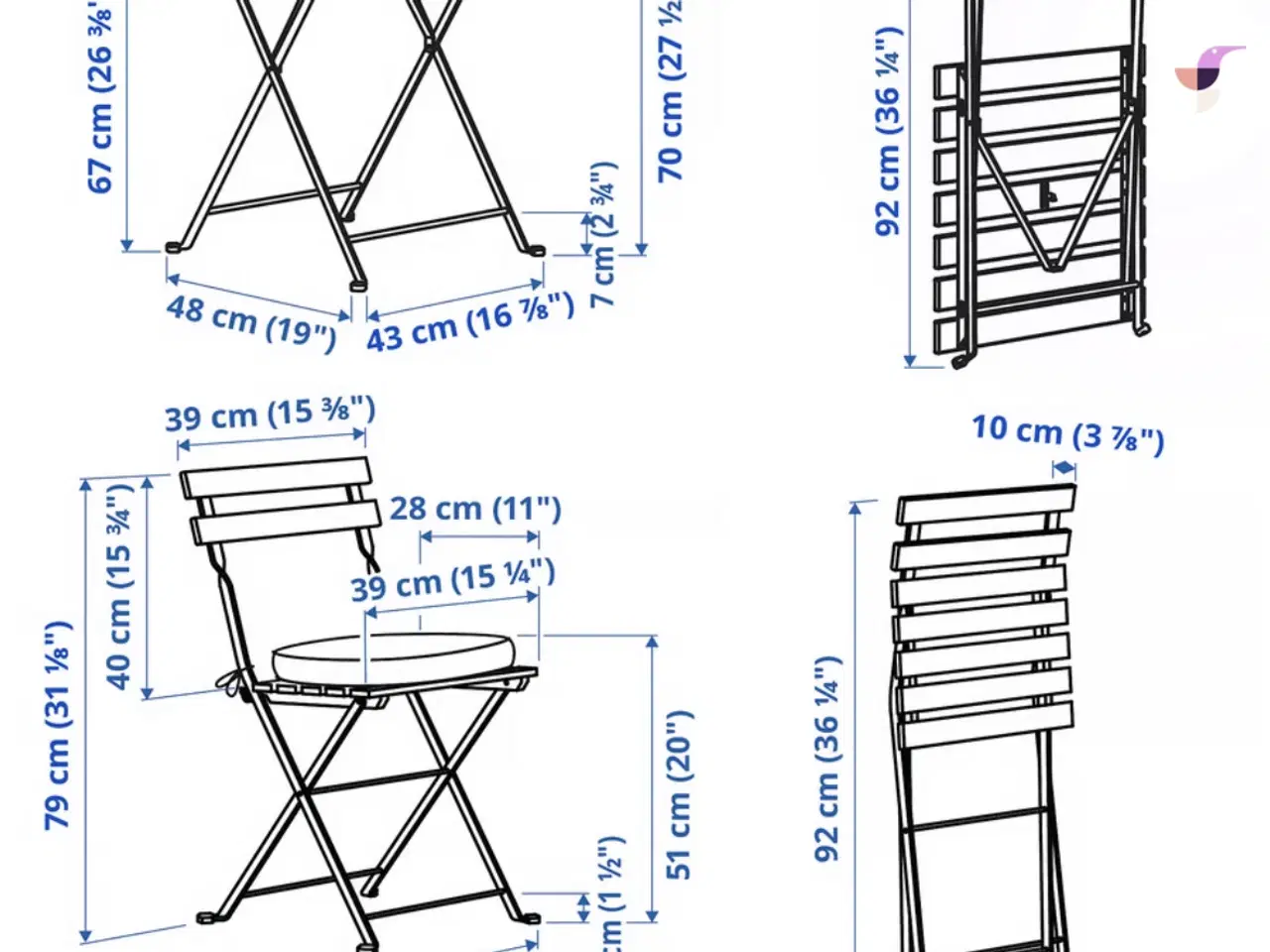 Billede 10 - Cafesæt fra ikea i akacietræ