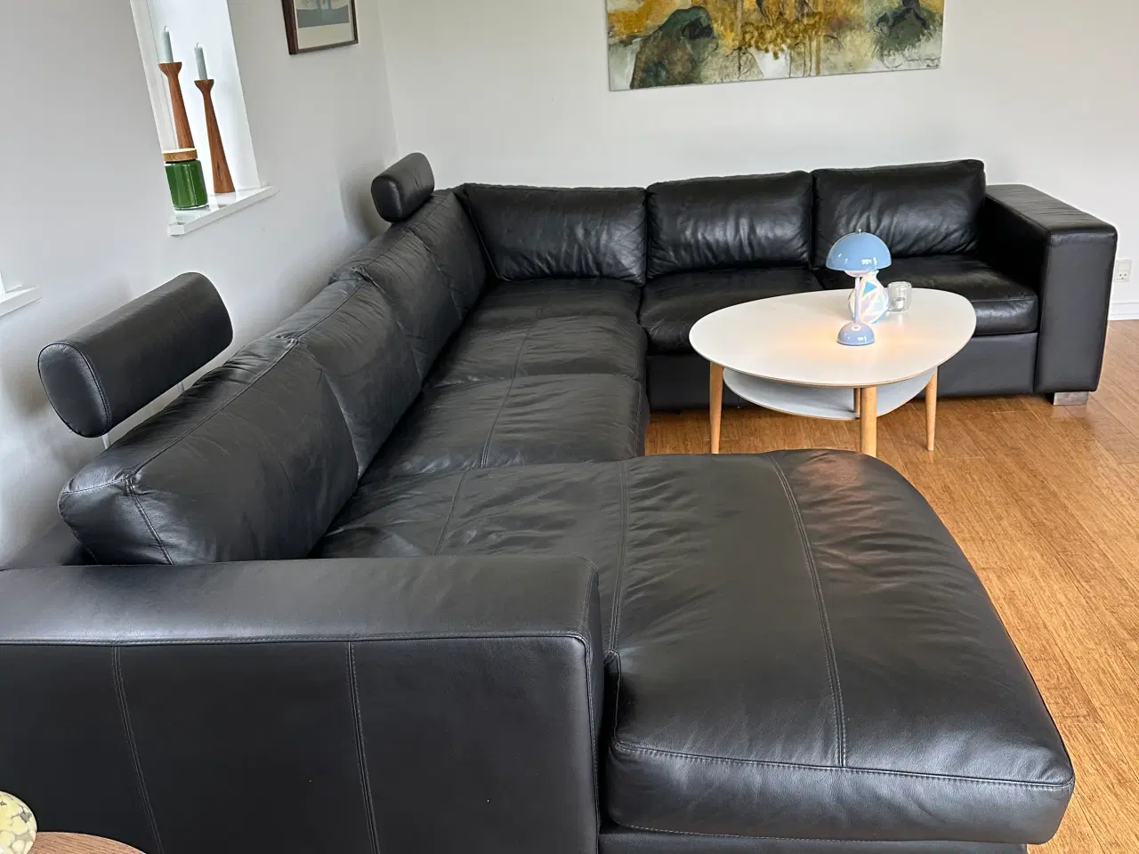 Billede 2 - Læder Hjørnesofa med chaiselong sælges