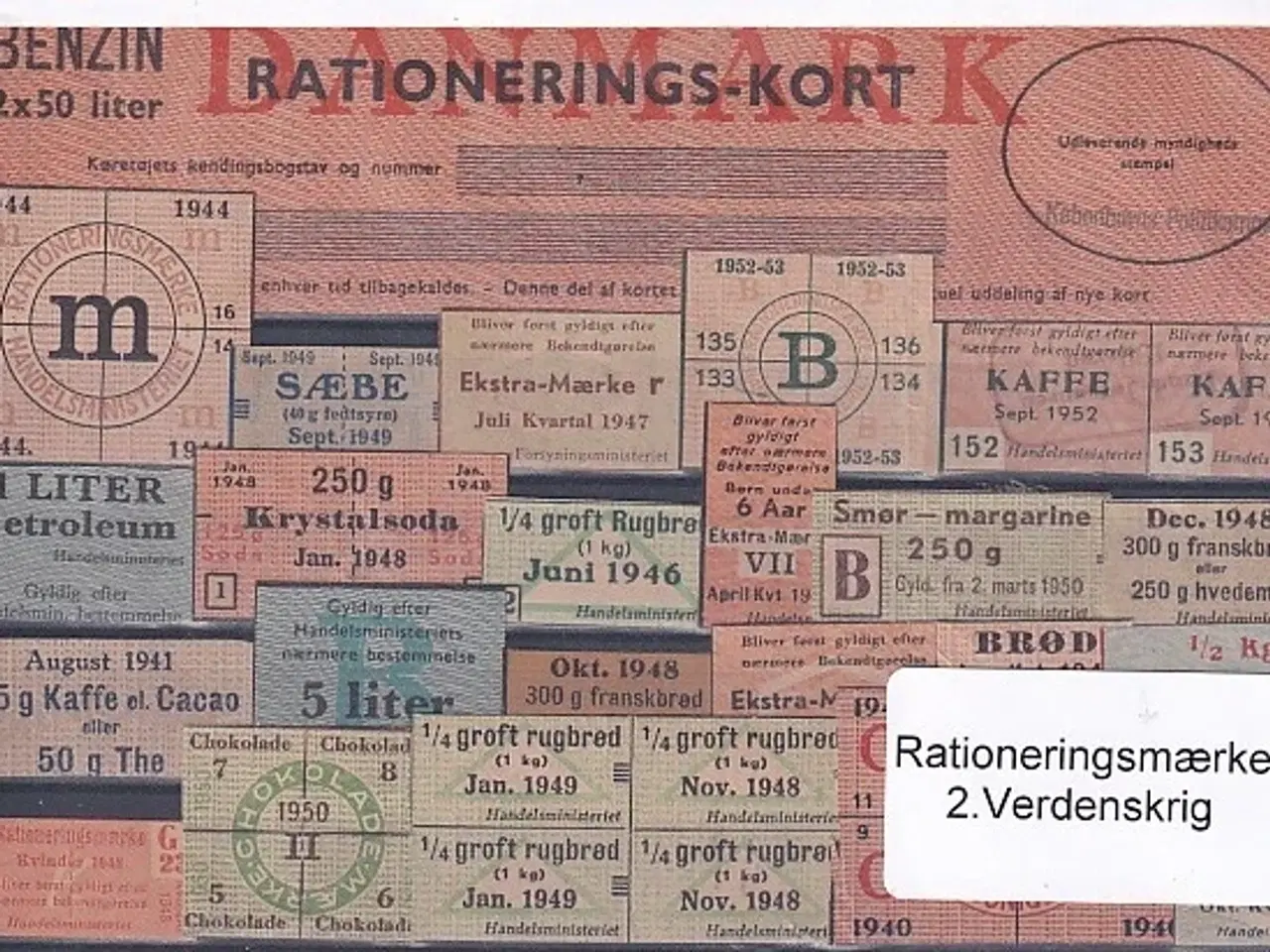 Billede 1 - Rationeringsmærker - 2. Verdenskrig