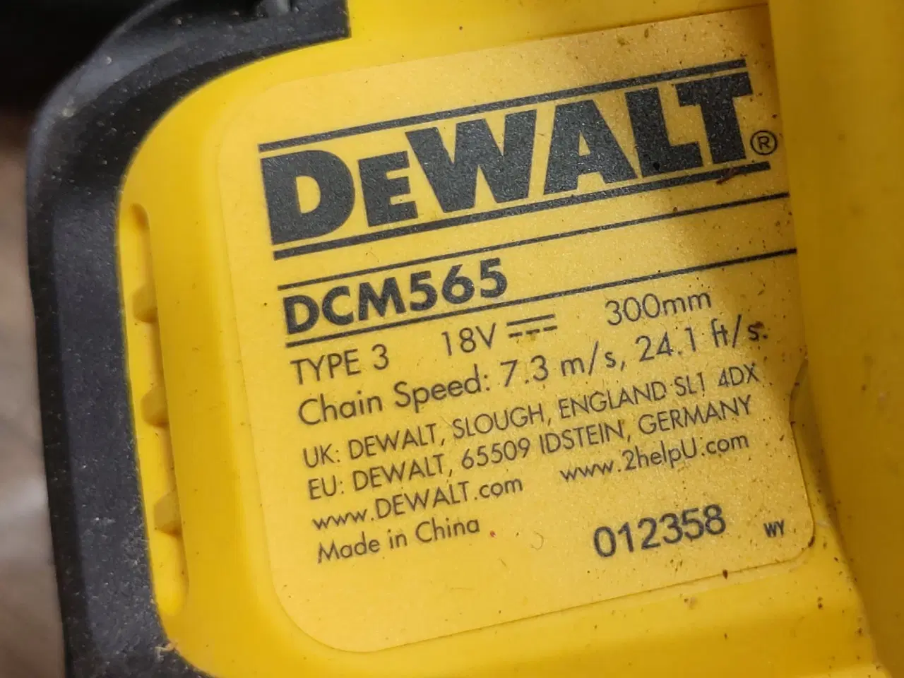 Billede 1 - El-motorsav Dewalt DCM565
