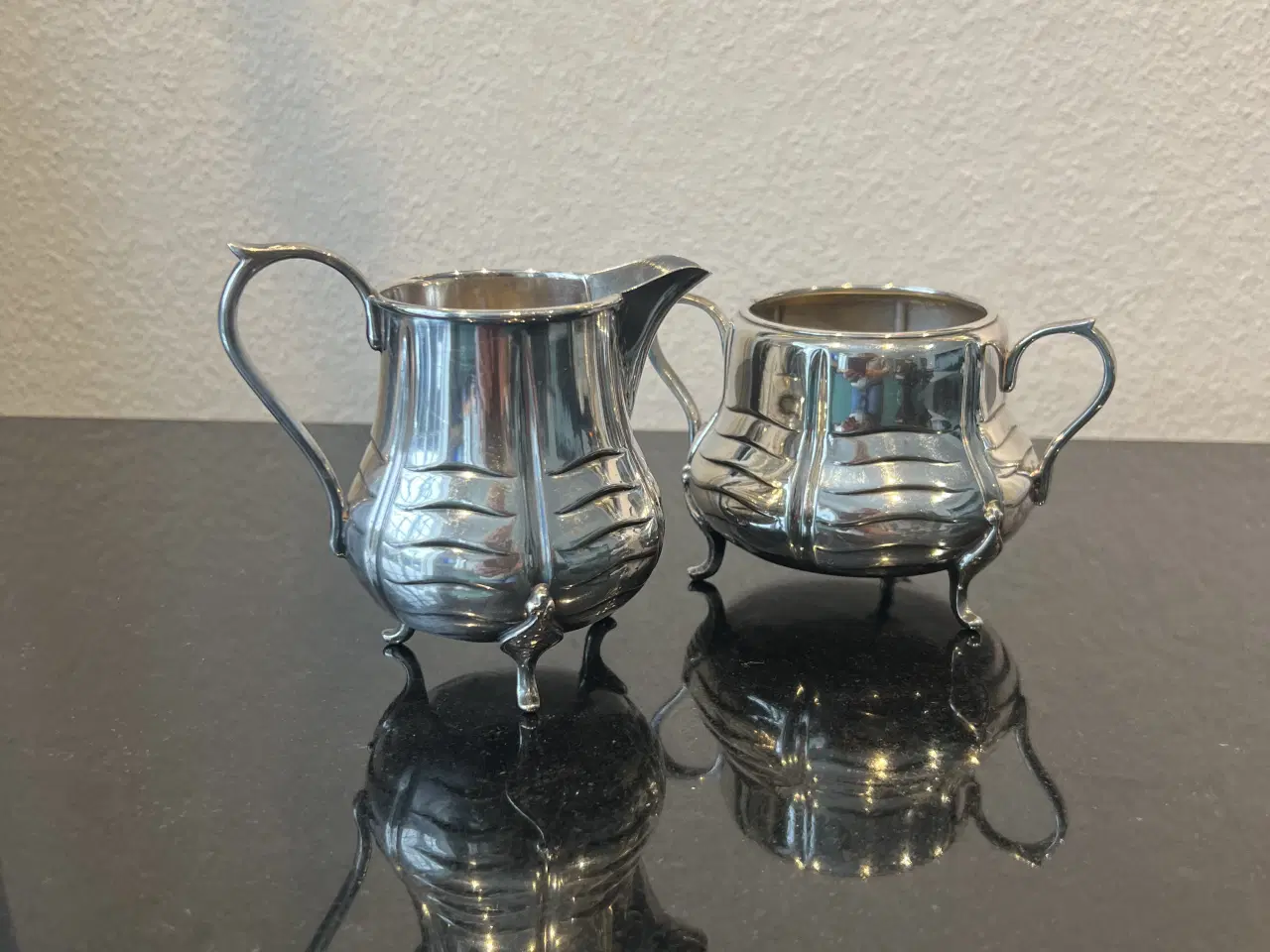 Billede 1 - Forsølvet fløde og sukkerskål