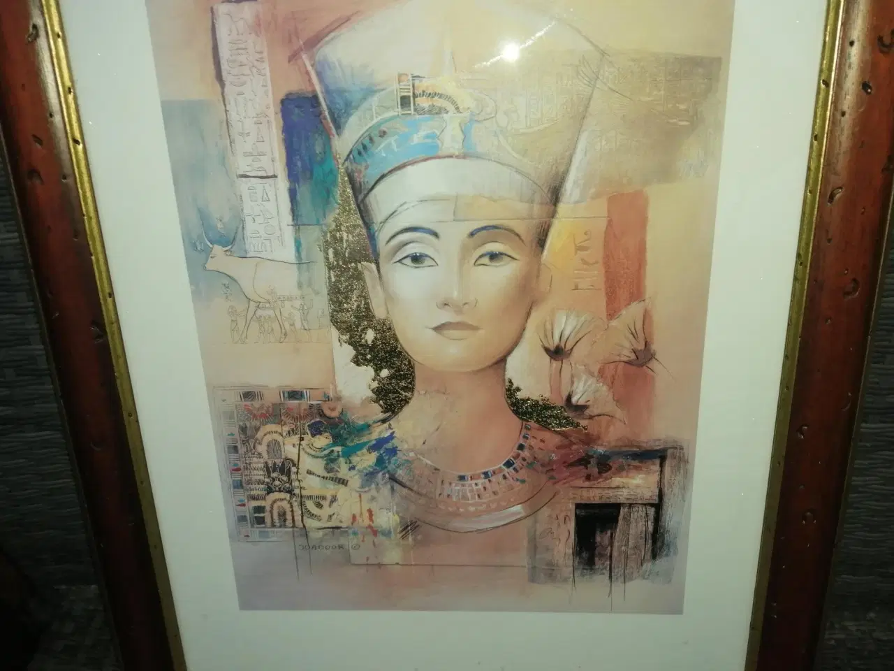 Billede 2 - DRONNING NEFERTITI, EGYPTISK MOTIV, 50X60 CM
