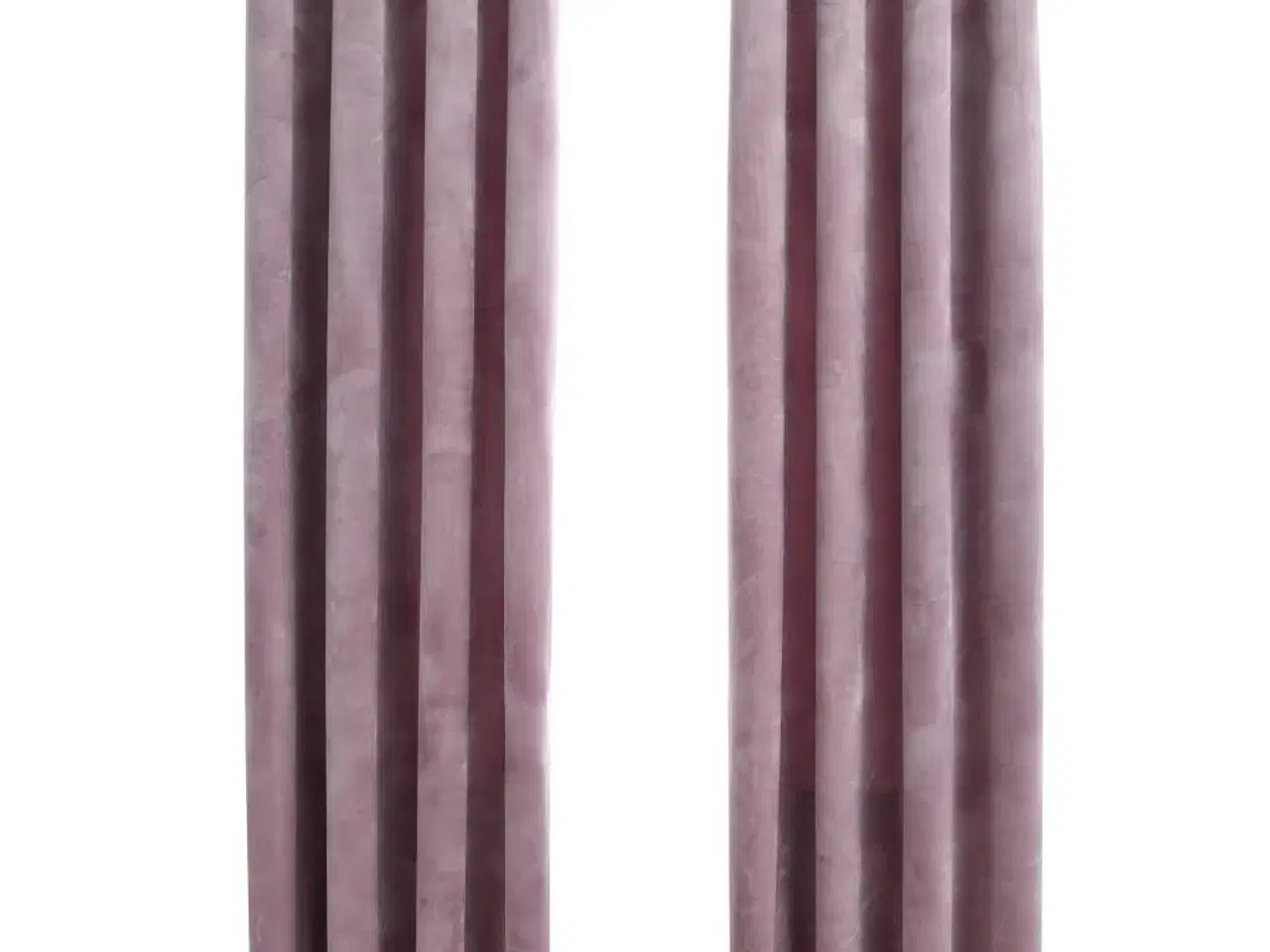 Billede 2 - Lysdæmpende gardiner 2 stk. ringe 140 x 225 cm fløjl antik rosa