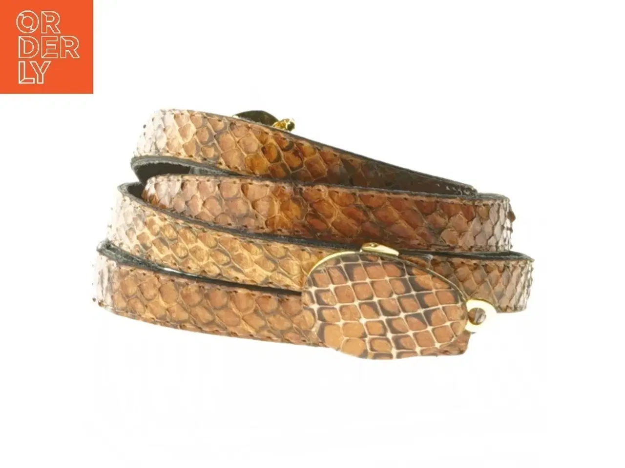 Billede 2 - Brunt slangeskind bælte (str. 85 cm)