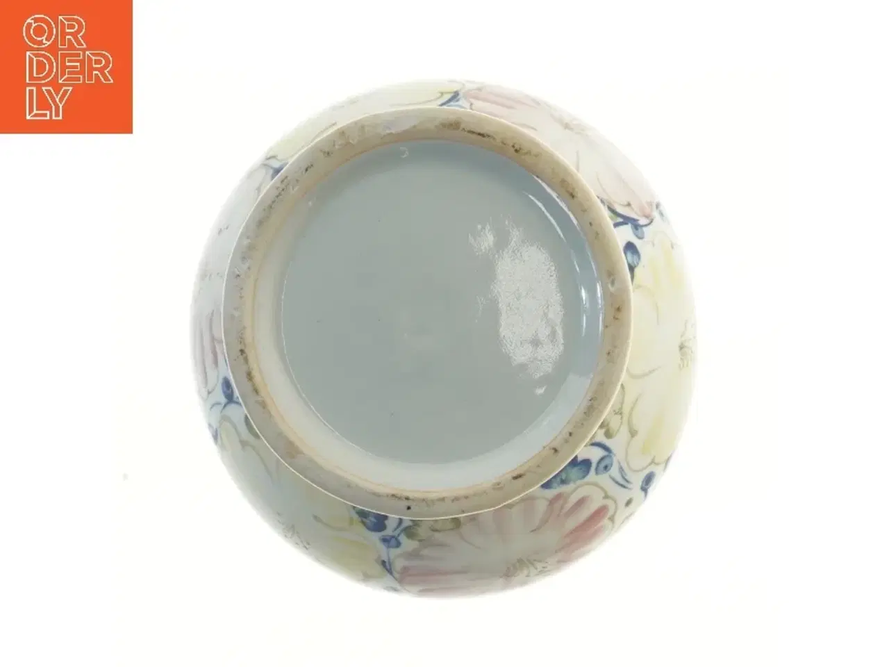 Billede 3 - Dekorativ og smuk vase med blomstermønster (str. Ø 17,5x14 cm)