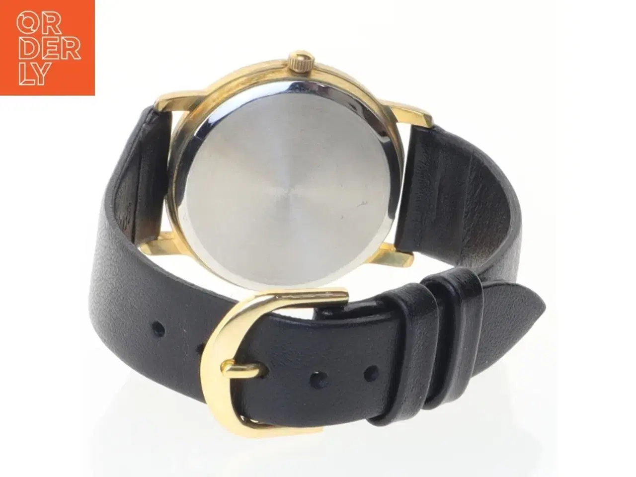 Billede 3 - Dameur med sort læderrem og guld urskive fra Quartz (str. Ø 9 mm)