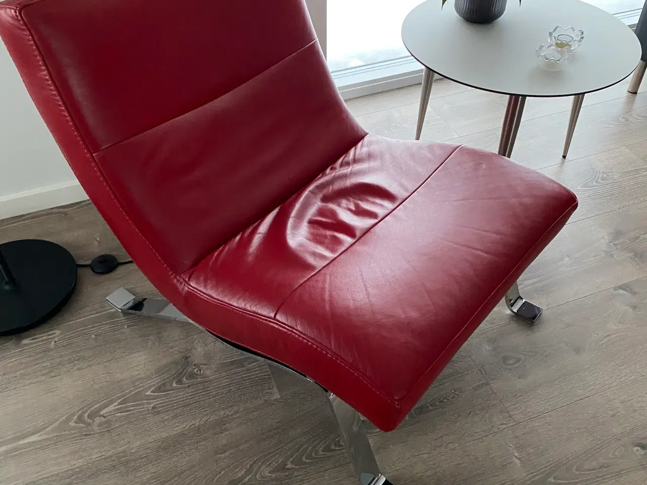 Billede 2 -  2 Solide røde læder lænestole