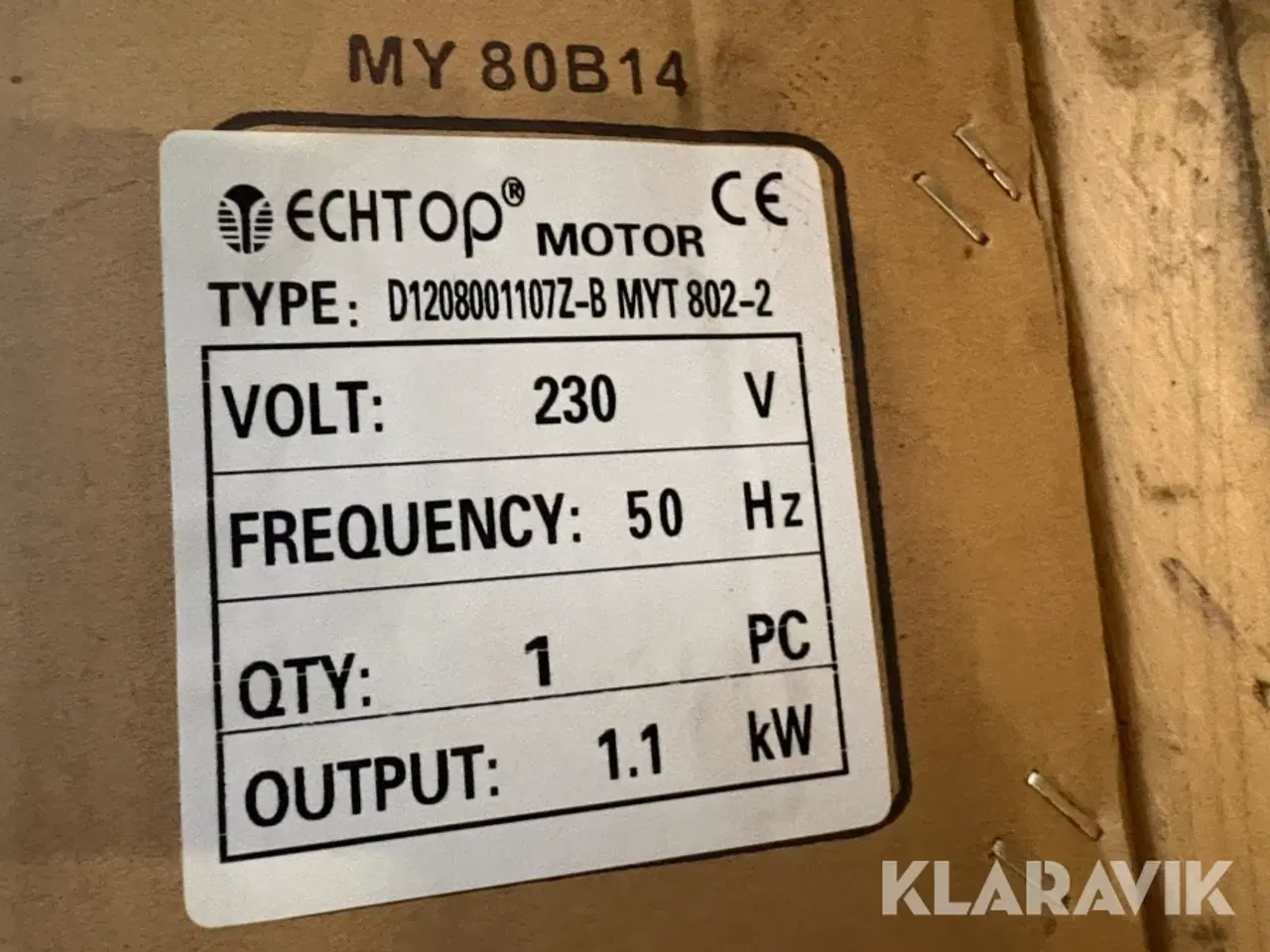 Billede 4 - El motorer - 6 styk Echtop MYT 802-2 6 styk