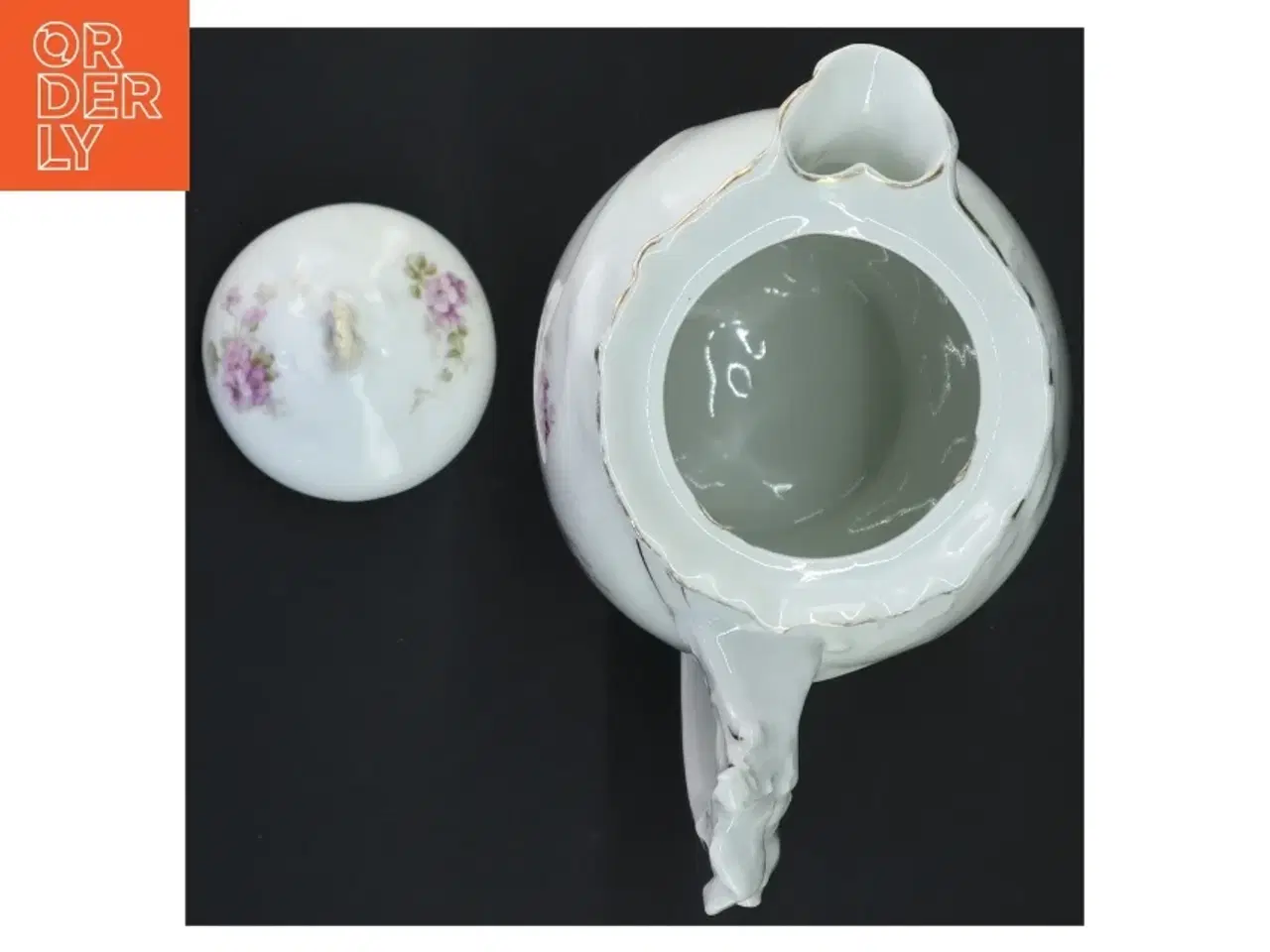 Billede 4 - Porcelænskande med blomstermotiv (str. 25 x 11 cm)
