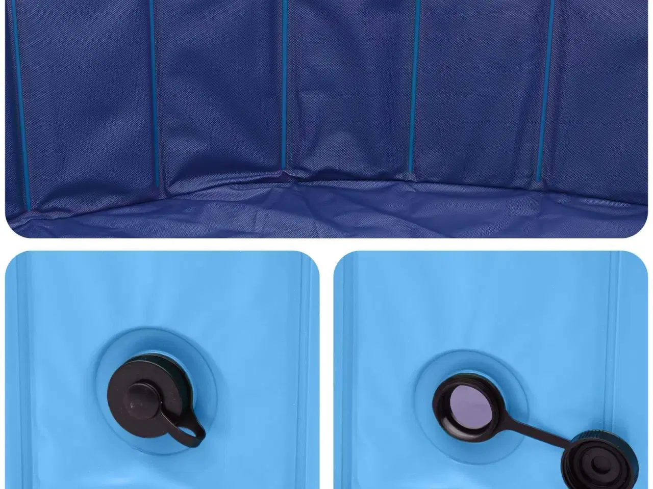 Billede 3 - Foldbar hundesvømmepulje Blå 160 x 160 x 30 cm PVC