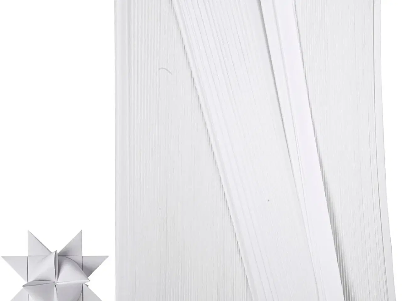 Billede 1 - Stjernestrimler, L: 45 cm, diam. 4,5 cm, B: 10 mm, hvid, 500strimler/ 1 pk.