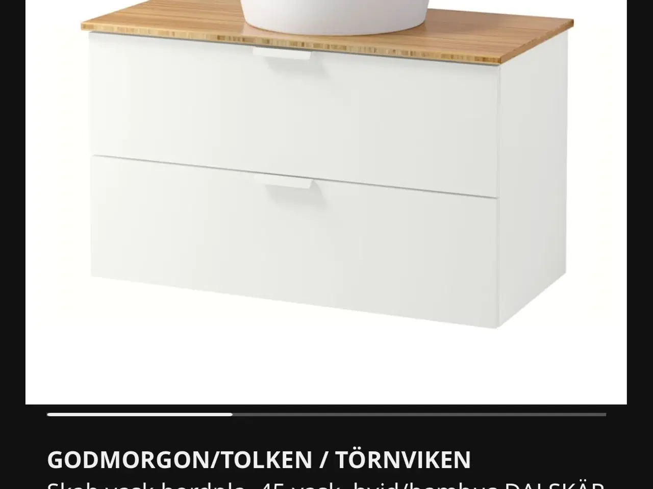 Billede 1 - Komplet badeværelsesmøbel fra IKEA Godmorgon