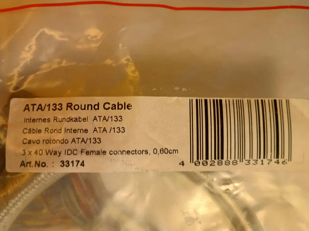 Billede 7 - Lindy ATA/133 Round Cable - ATA/IDE kabel til PC