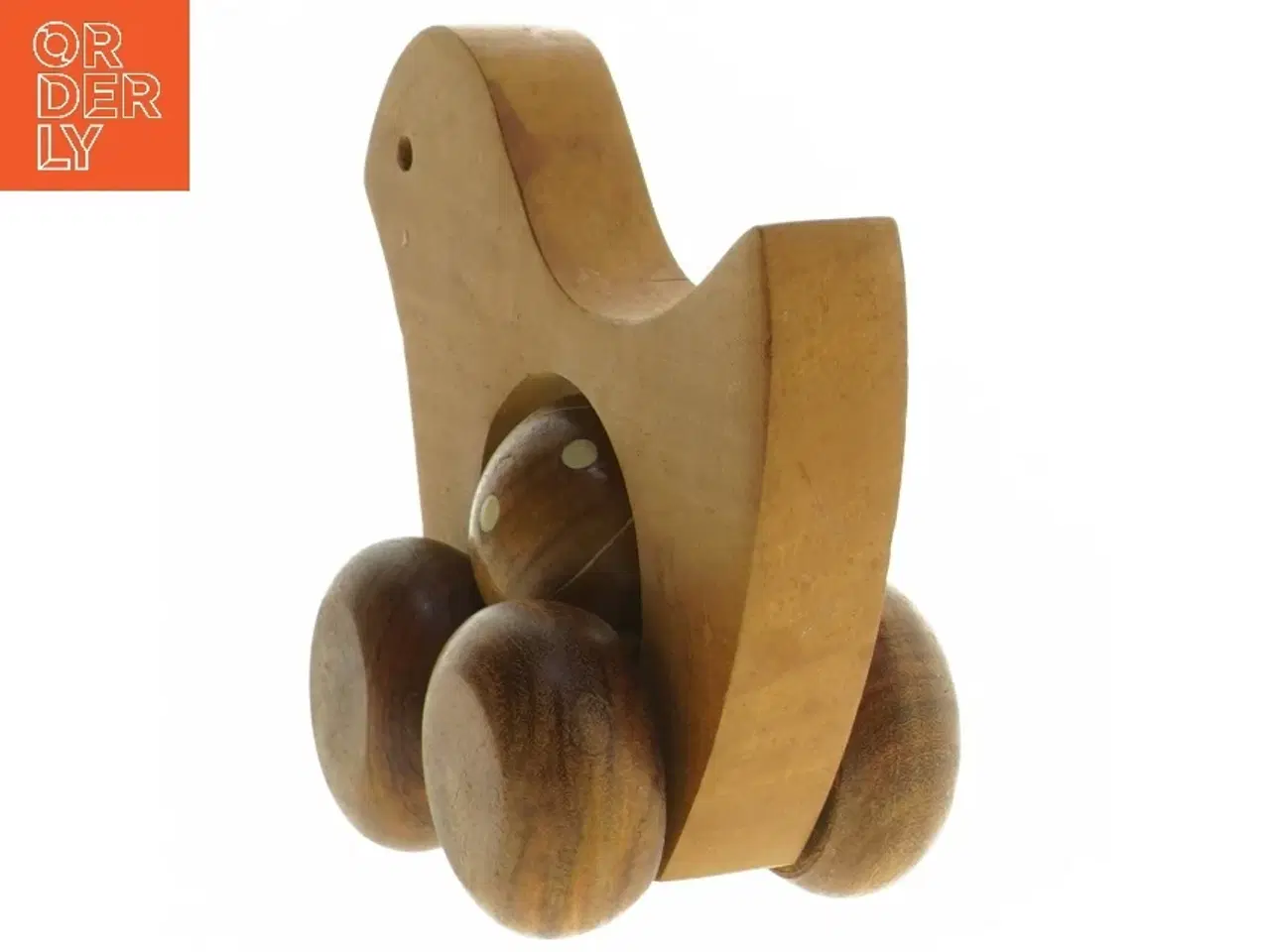 Billede 2 - Træ legetøjsfugl med hjul (str. 13x15x7 cm)