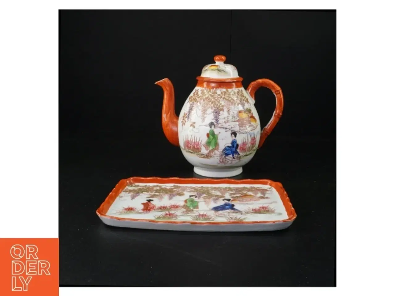 Billede 1 - Kinesisk tepotte sæt (str. 22 x 16 cm og 20 x 20 cm)