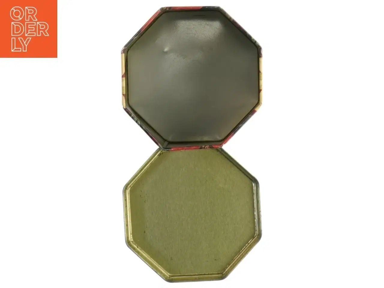 Billede 6 - Sekskantet Vintage metalæske med julemotiv (str. 10x11 cm)