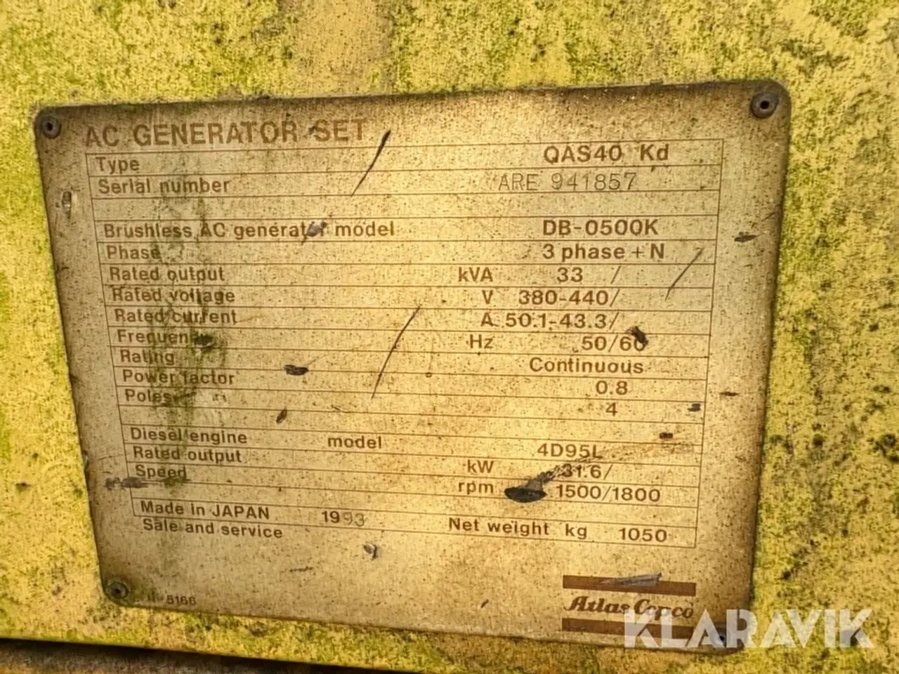 Billede 5 - Generator Atlas Copco Qas40