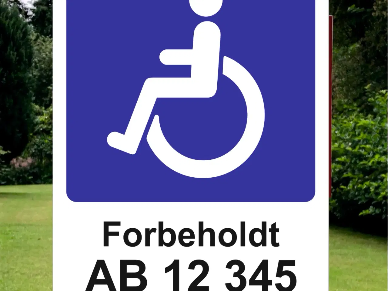 Billede 3 - Handicap P-skilt med dit bilnummer i 2 mm alu.