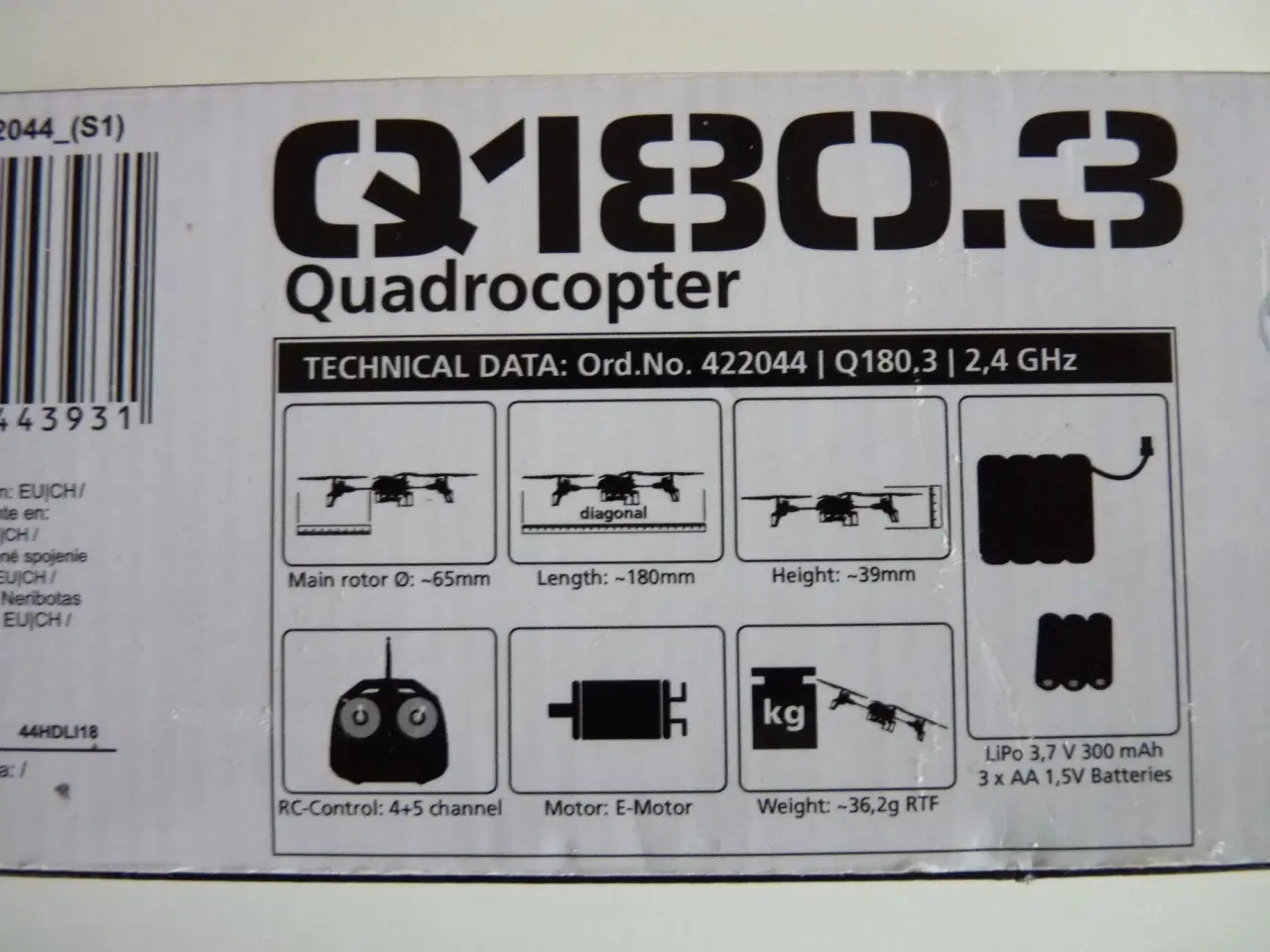 Billede 6 - Drone Q180.3 Quadrocopter 2.4 GHz 360° flip