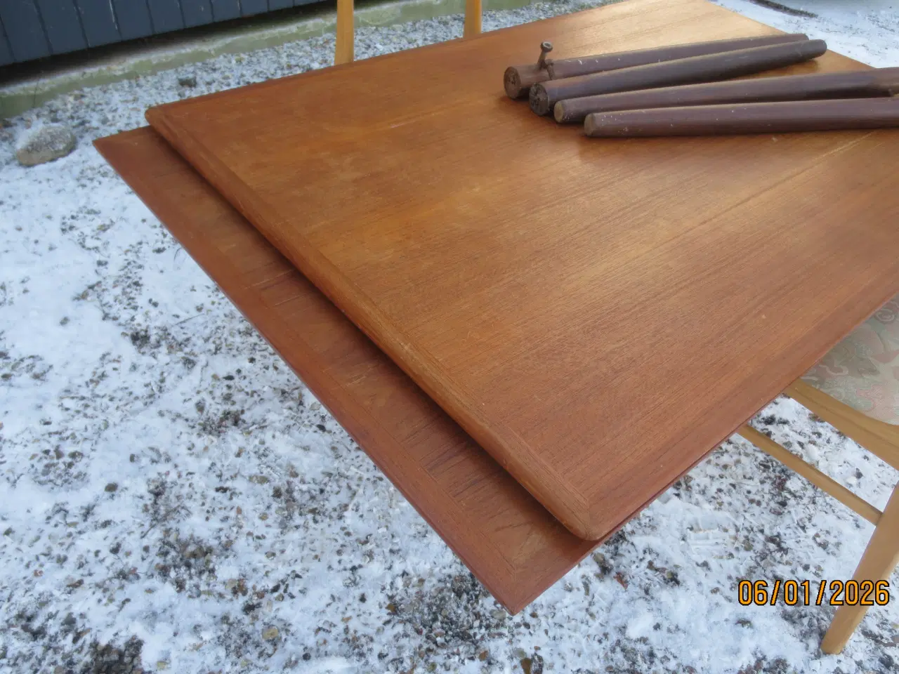 Billede 3 - 1 stk Teak Spisebord med Hollandsk udtræk