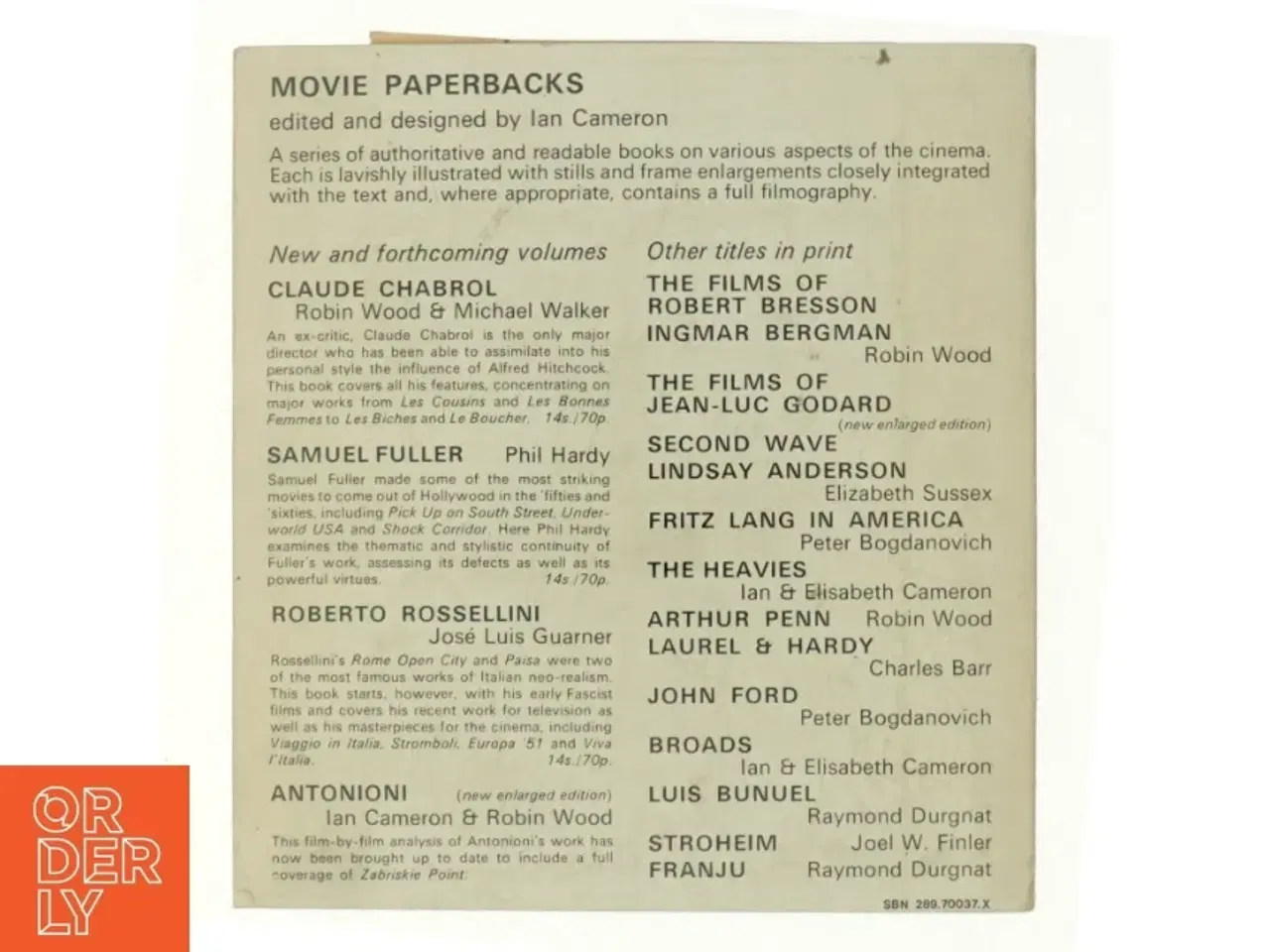 Billede 3 - Calude Chabrol by Robin Wood & Michael Walker (bog)