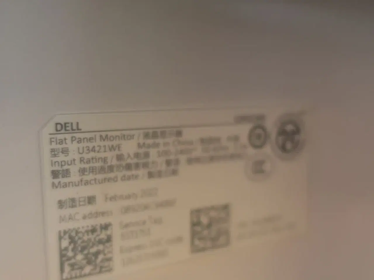 Billede 7 - Buet skærm 34" DELL U3421WE inkl. tastatur/mus og webcam