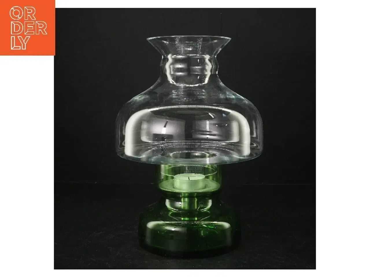 Billede 1 - Glashurricane til fyrfadslys fra Krosno (str. H. 26 cm)