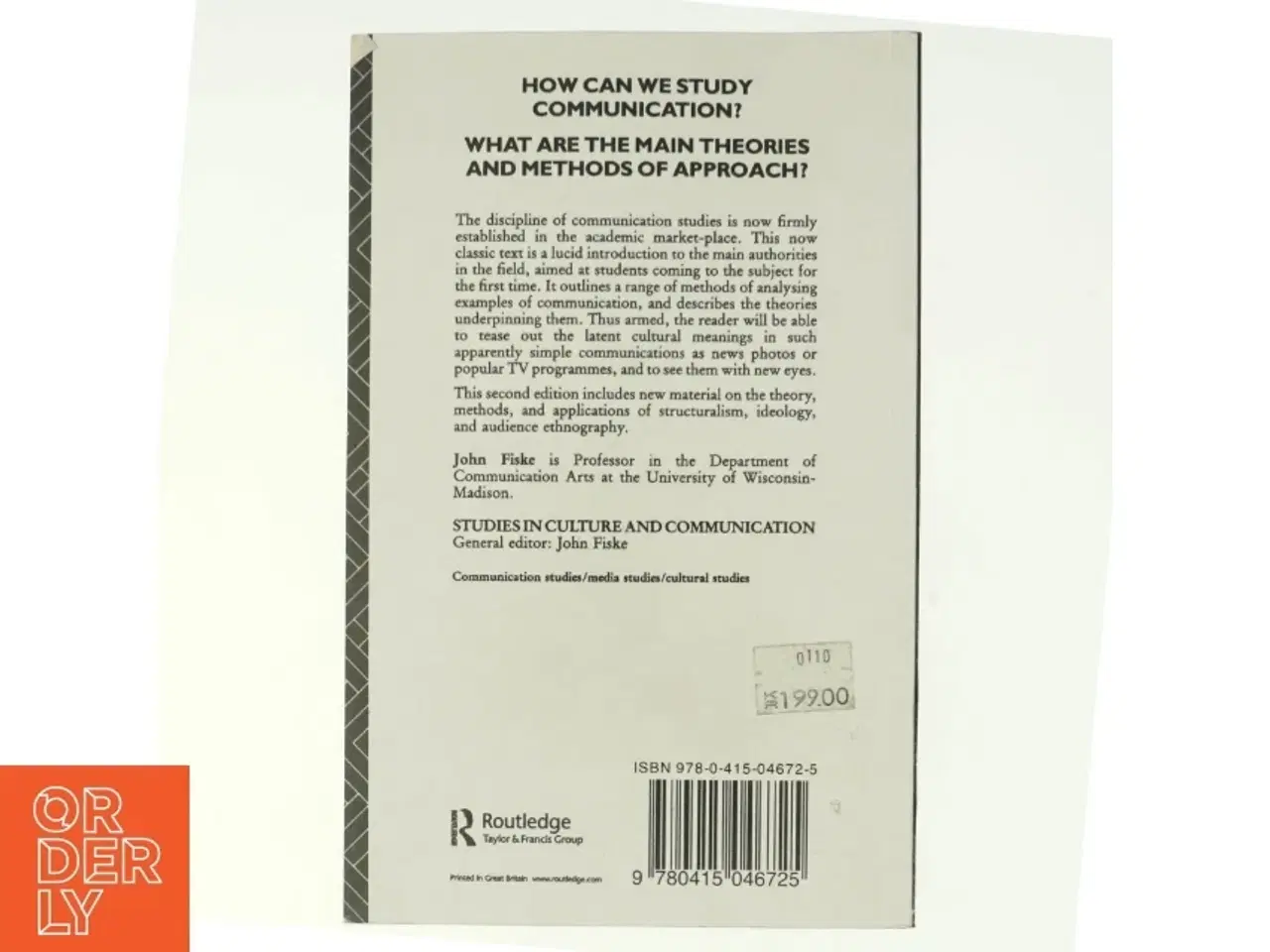 Billede 3 - Introduction to communication studies af John Fiske (Bog)