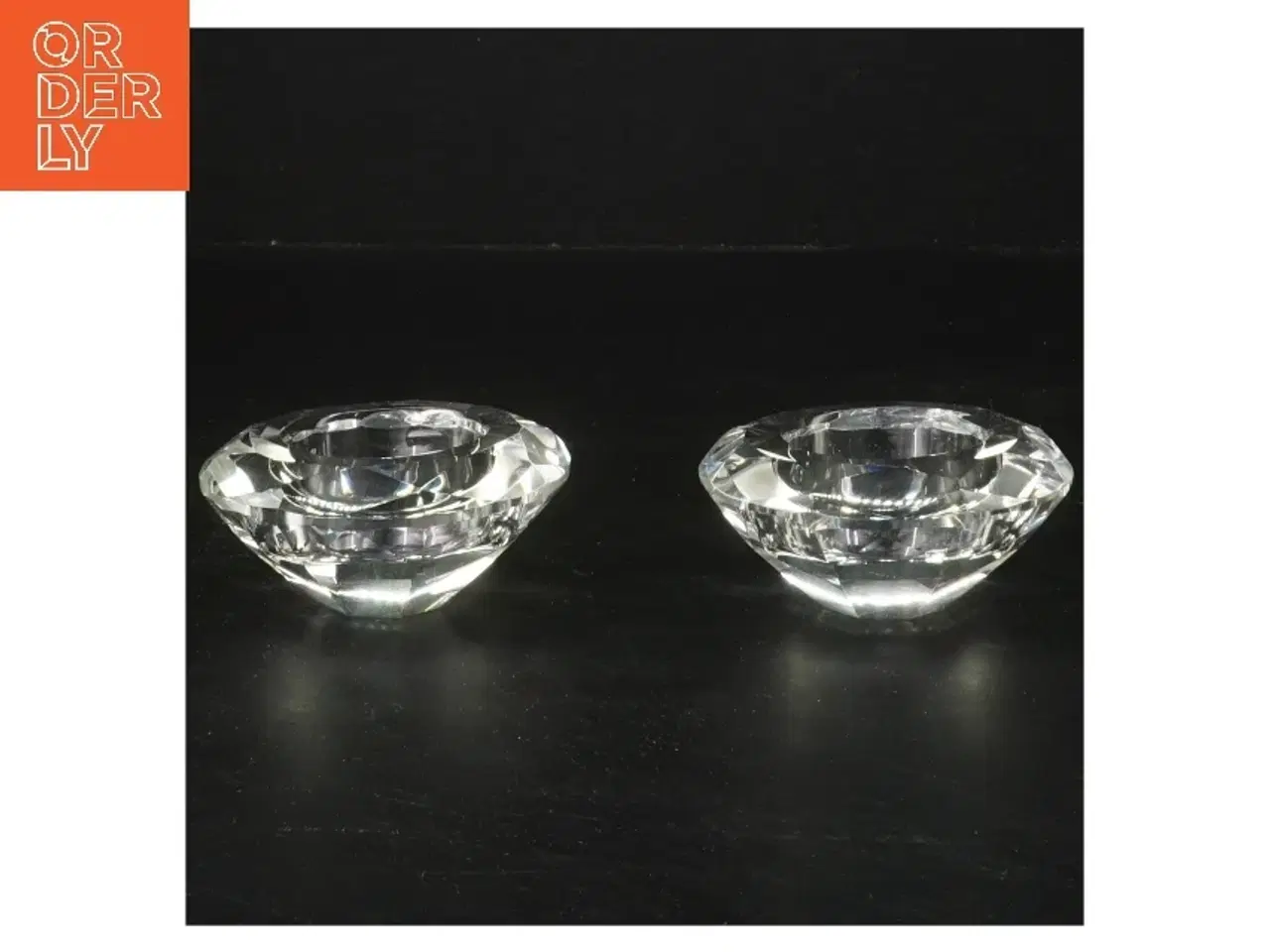 Billede 1 - Krystal lysestager (str. Ø 8 cm)