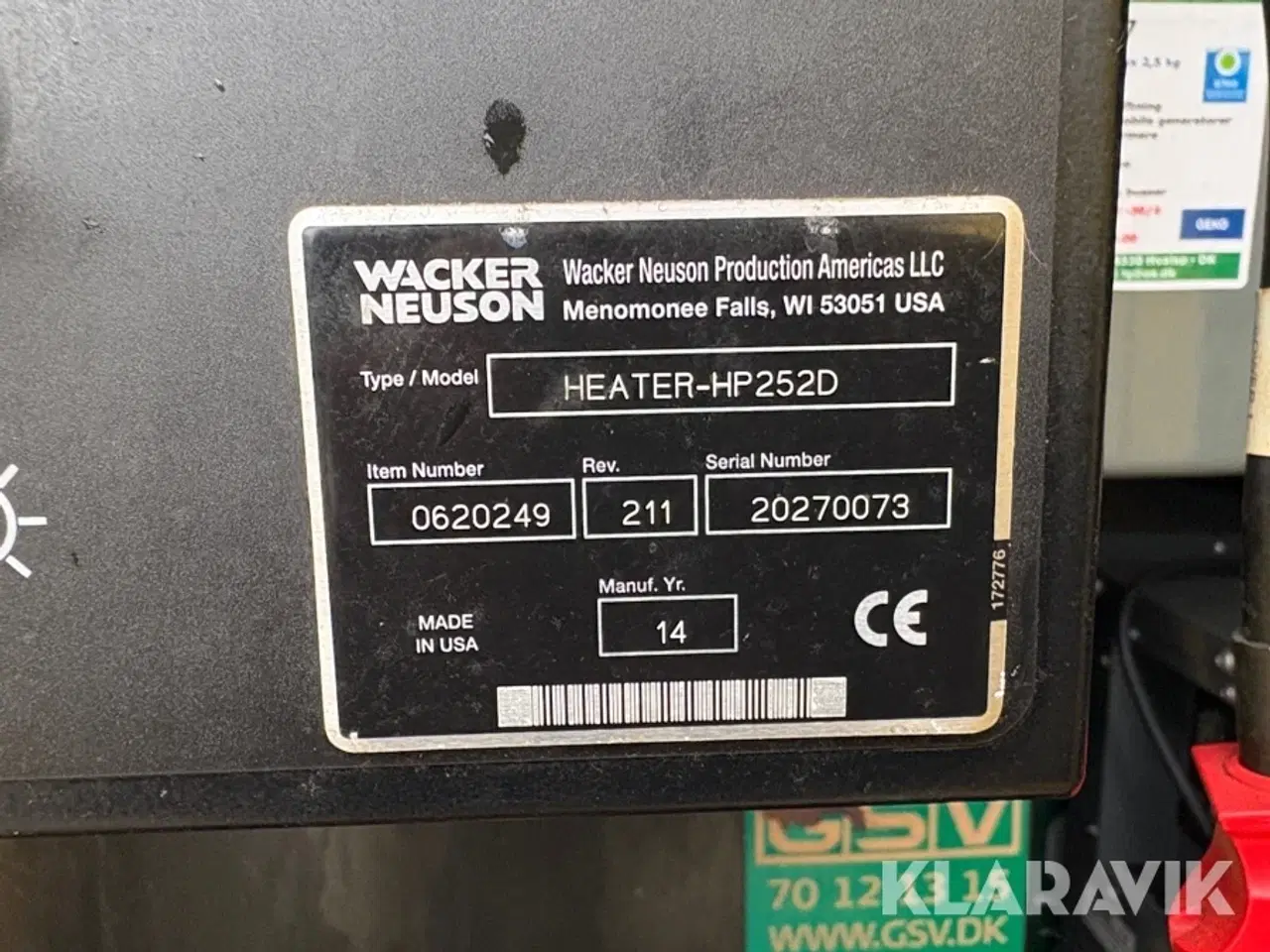Billede 10 - Hydronisk luftvarmer Wacker neuson HP 252 D