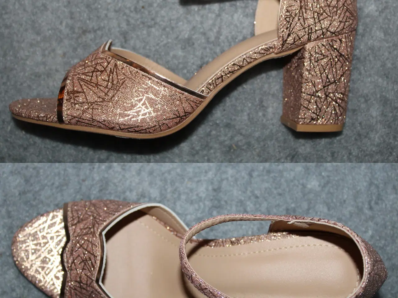 Billede 12 - Champagne farvet sandal med rem str. 39