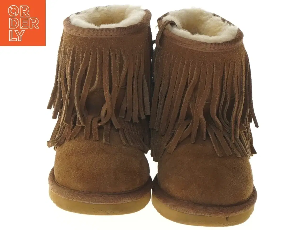 Billede 3 - Brune ruskind-støvler fra Molo med frynser (str. 27-28 )