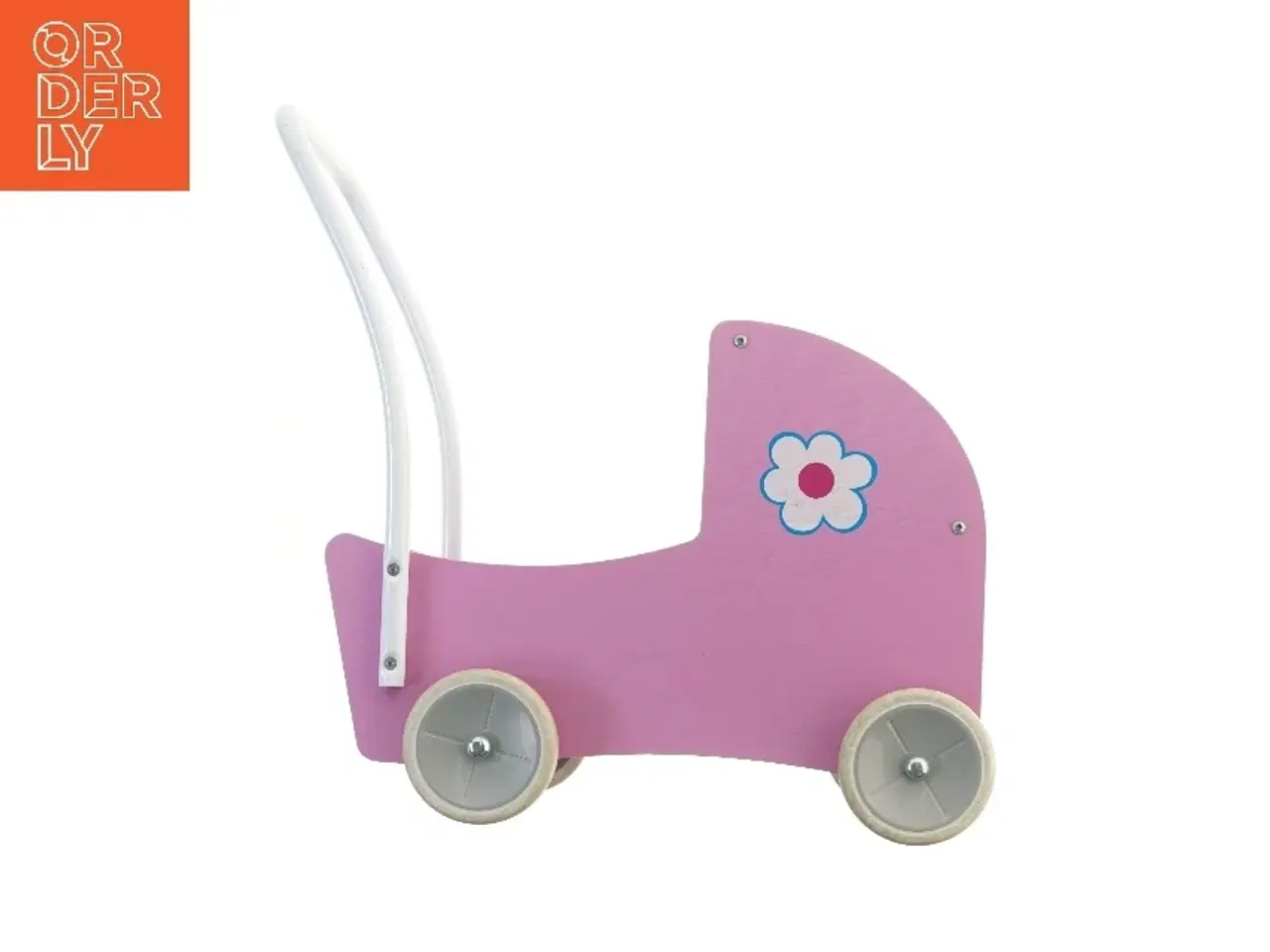 Billede 3 - Lyserød dukkevogn i træ (str. 50x50x25 cm)