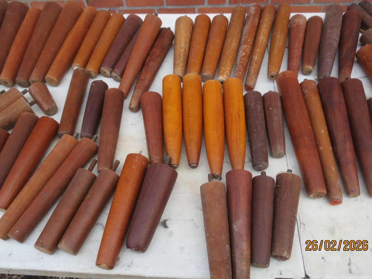 Billede 4 - 92 stk Teakben i forskellige mål