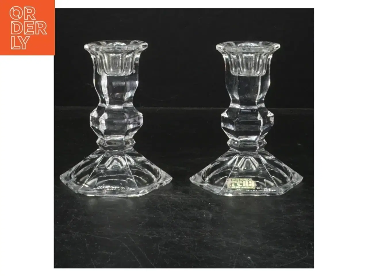 Billede 1 - Klar krystal lysestager (str. 12 cm. 2 styk)