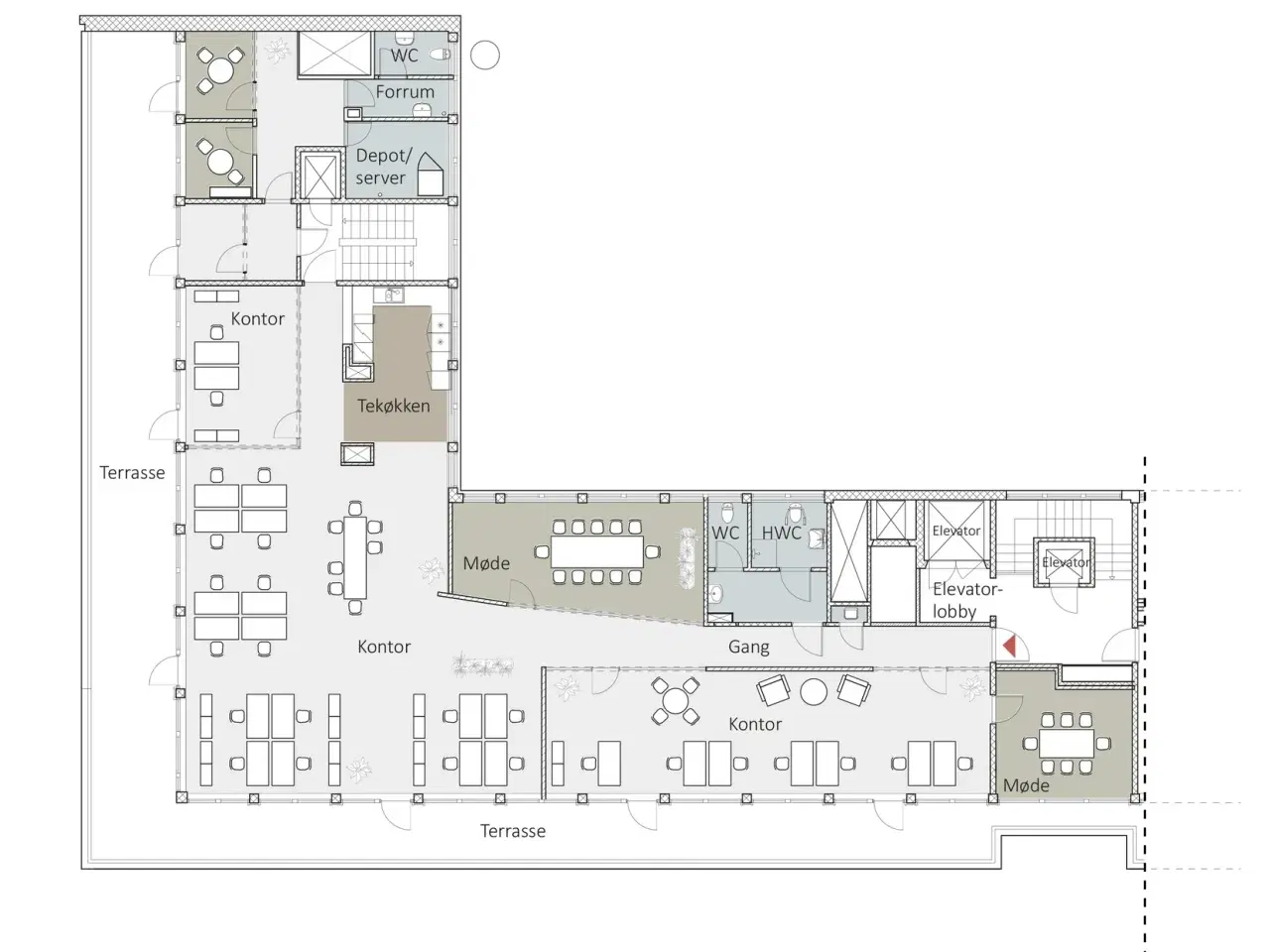 Billede 14 - Kontor med panoramaudsigt over byen og privat terrasse