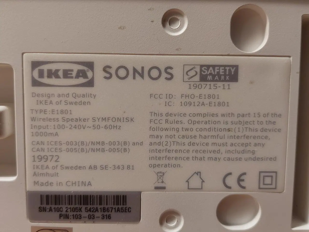 Billede 7 - Sonos afspiller/højtaler 