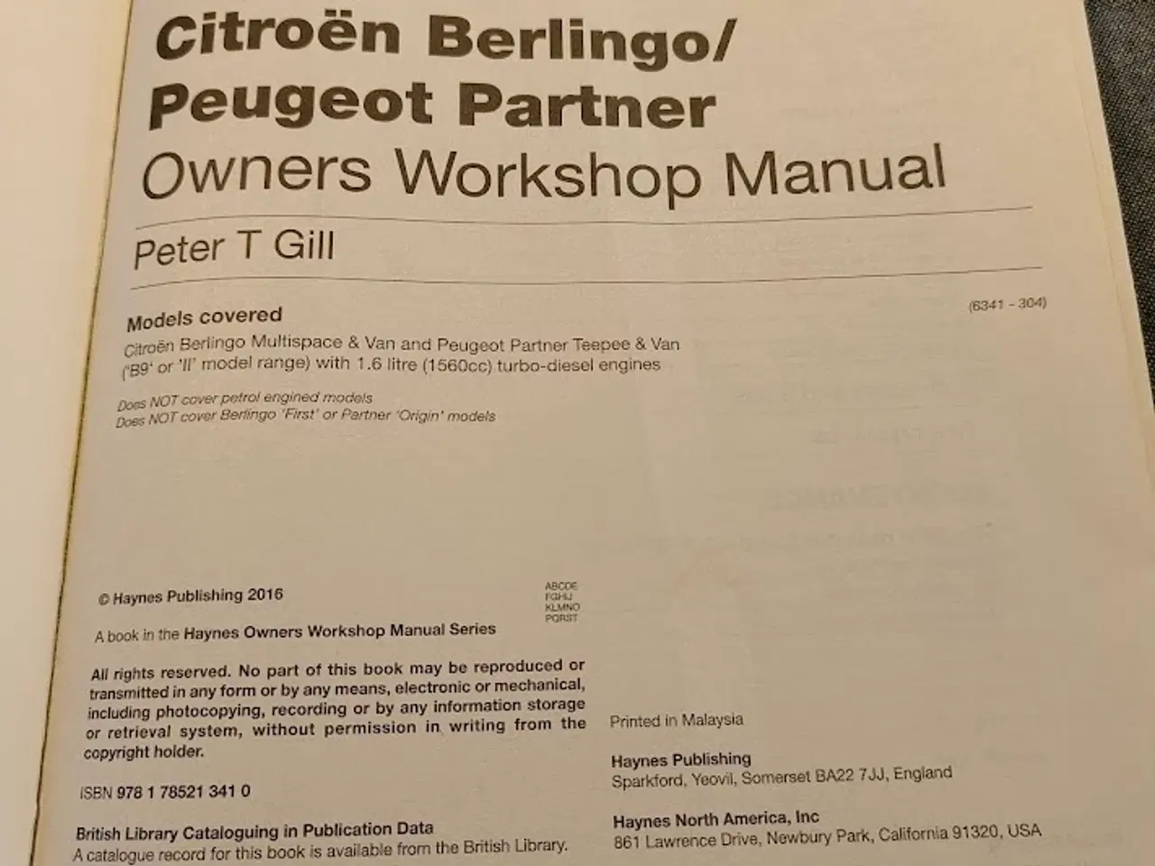 Billede 2 - Haynes manual  Berlingo  Partner 2008 - 2016 Diese