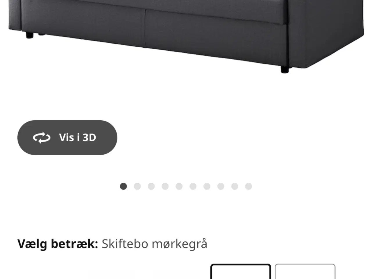 Billede 3 - Sovesofa mørkegrå fra IKEA 