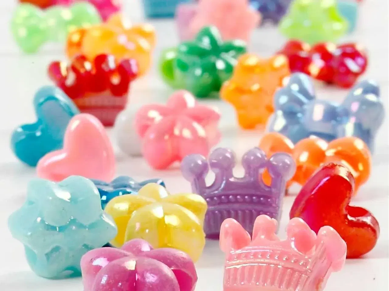 Billede 1 - Figurperler, diam. 10 mm, hulstr. 3 mm, 65 g, 125ml/ 1 pk.