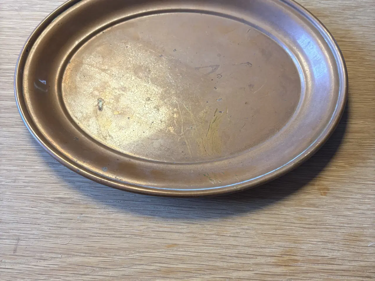 Billede 1 - Ovalt kobber fad