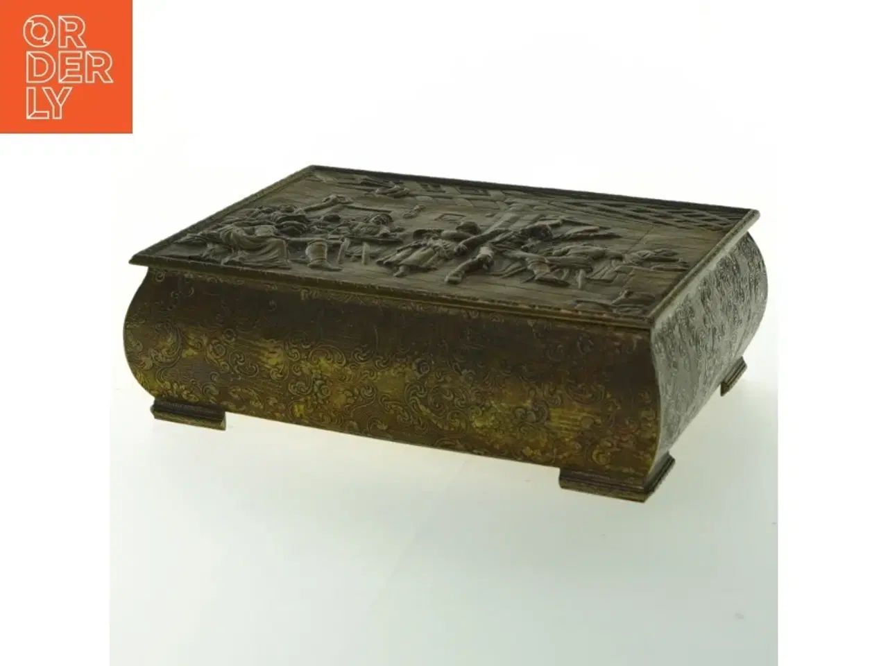 Billede 1 - Dekorativ bronze boks med låg (str. 21 x 16 cm)