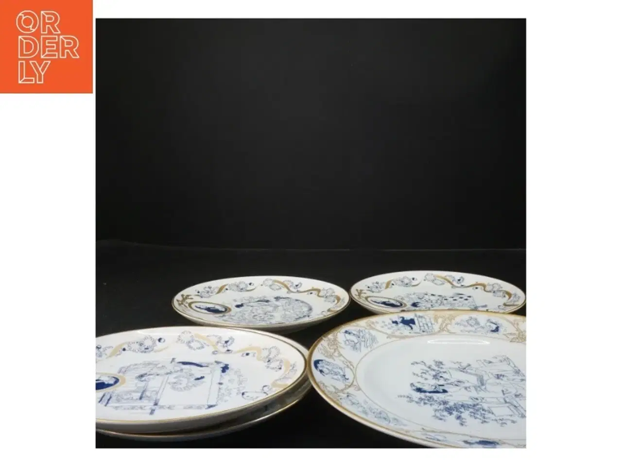 Billede 2 - Blå og hvid porcelænsplattesæt (str. Ø 19,5&ø25 cm) fra B&G