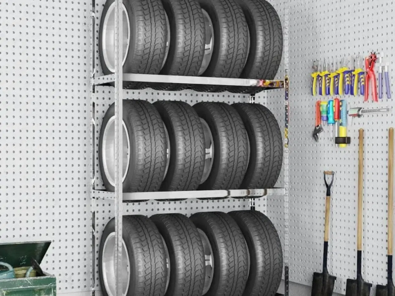 Billede 1 - Dækreol med 3 hylder 110x40x200 cm stål sølvfarvet