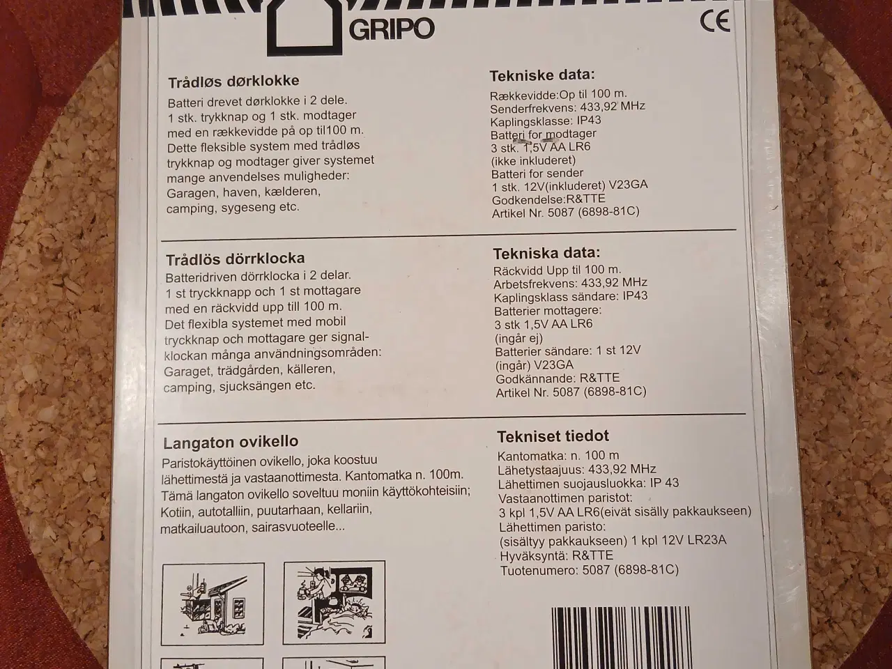 Billede 2 - Ny trådløs Dør/Ringeklokke 