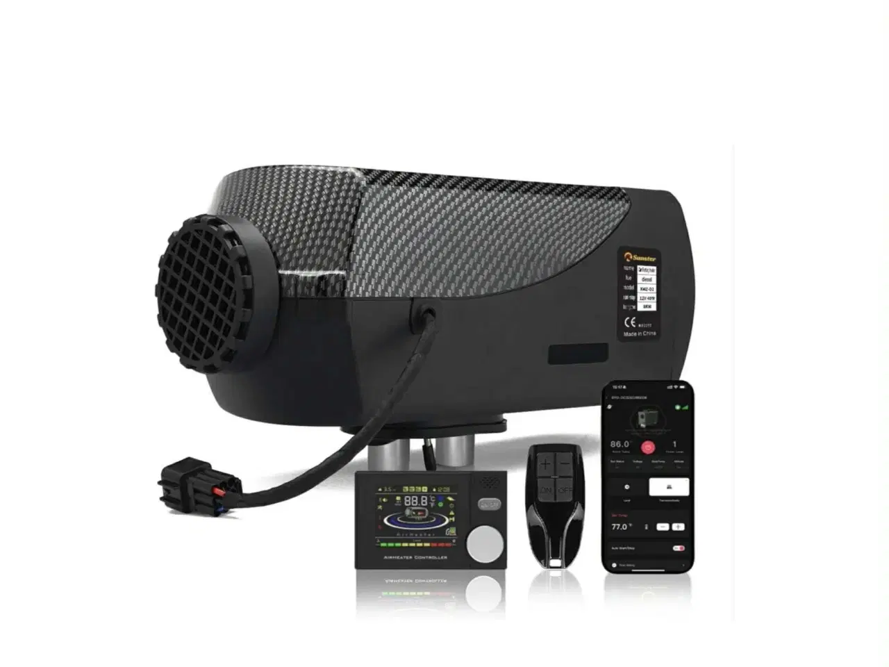 Billede 1 - Kinafyr/dieselfyr 8 Kw 12 volt med app styring 