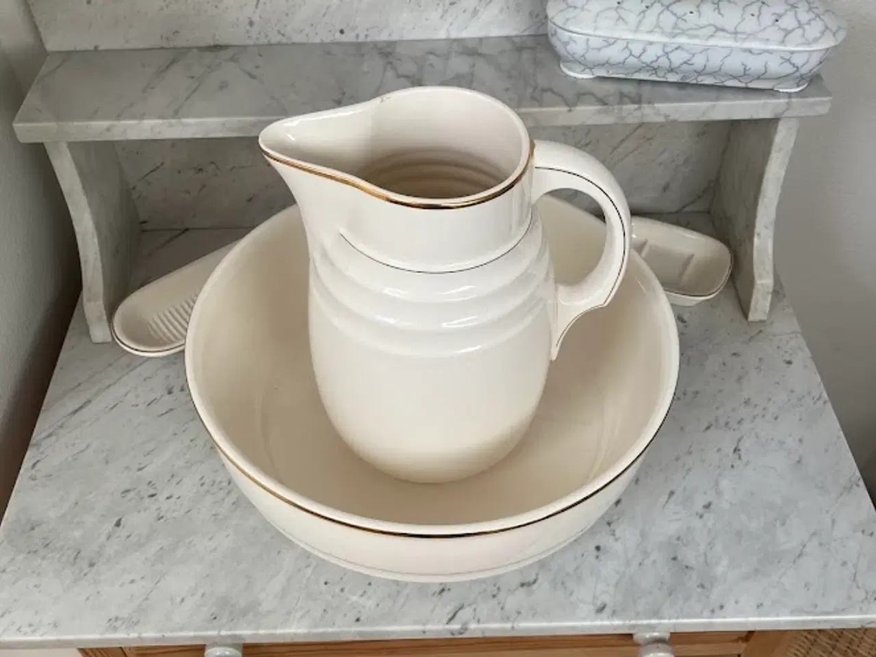 Billede 1 - Servante m. Marmor plade fra 30erne